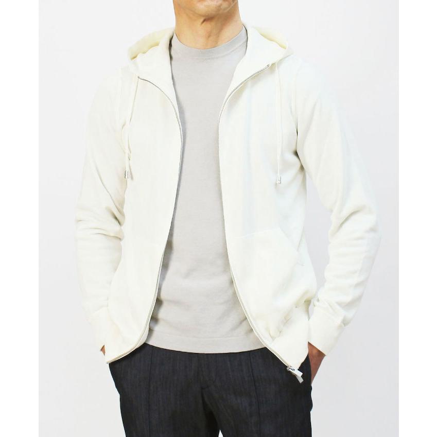フィリッポ デ ローレンティス / FILIPPO DE LAURENTIIS / ニット パーカー / crepe cotton / コットンニット / ダブルジップ / 返品・交換可能の画像