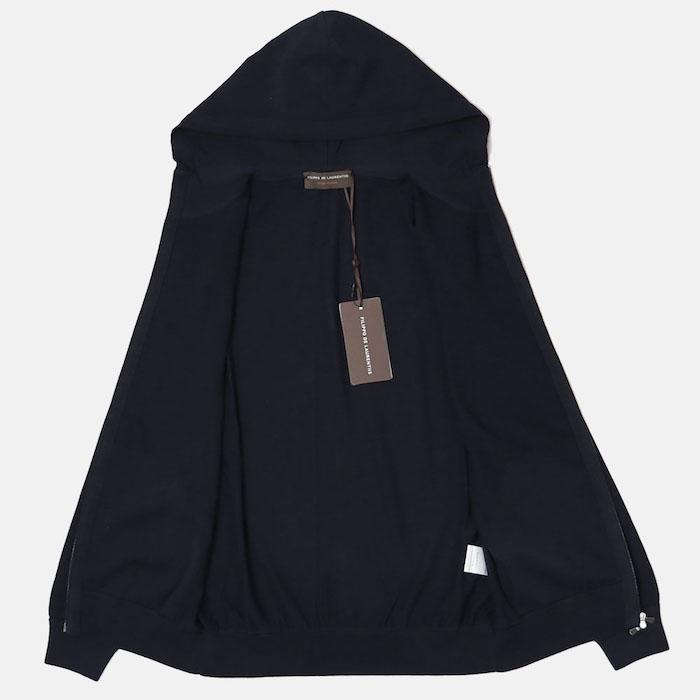 フィリッポ デ ローレンティス / FILIPPO DE LAURENTIIS / ニット パーカー / crepe cotton / コットンニット / ダブルジップ / 返品・交換可能の画像
