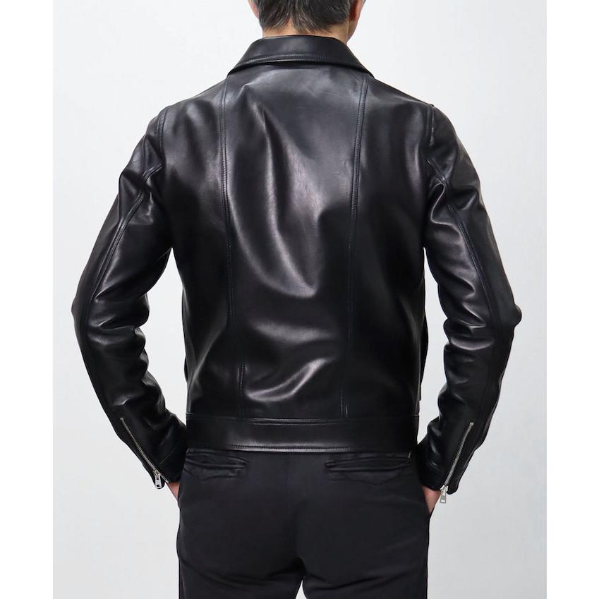 美品 FLEUR-DE-LYS 本革 ラムレザー シャツ ジャケット フーロン / FOULON ポール PAUL シャツ襟ZIPレザーブルゾン ラムレザー