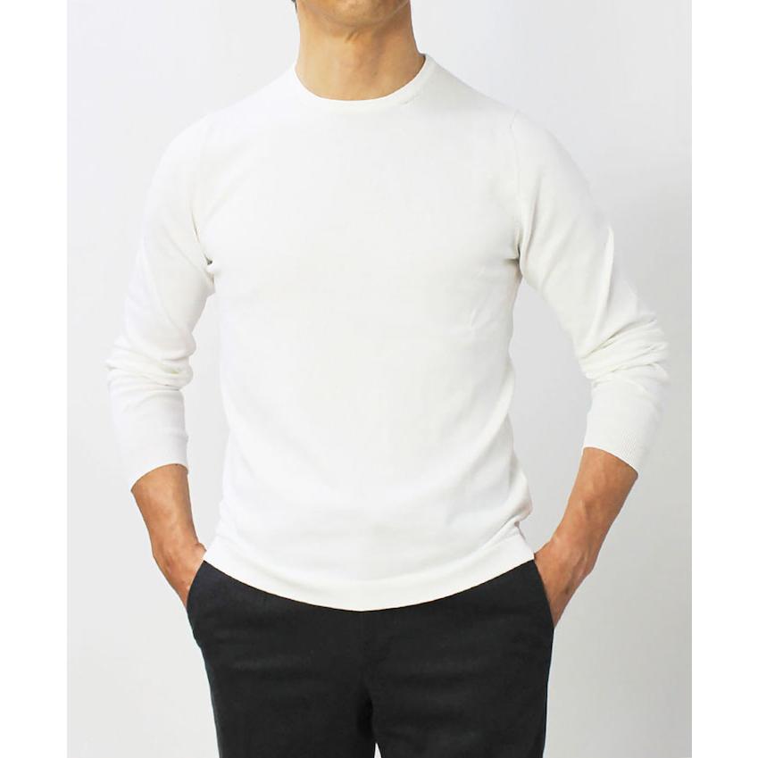グランサッソ / GRANSASSO / ロングスリーブ Tシャツ / 長袖 クルーネック ニット / 12G ソフト コットン / 返品・交換可能の画像