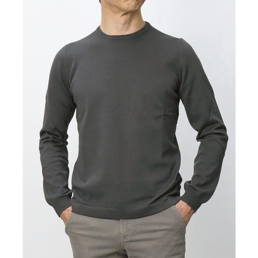 グランサッソ / GRANSASSO / ロングスリーブ Tシャツ / 長袖 クルーネック ニット / 12G ソフト コットン / 返品・交換可能の画像