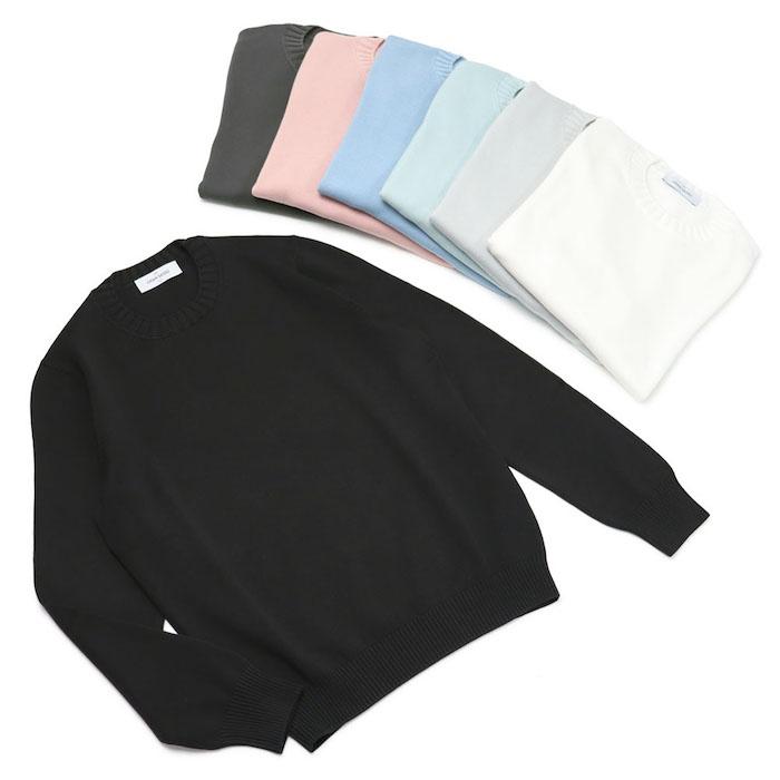 GRAN SASSO 長袖コットンニット 48 GRAN SASSO / コットン 12ゲージ クルーネック ニット（ニット