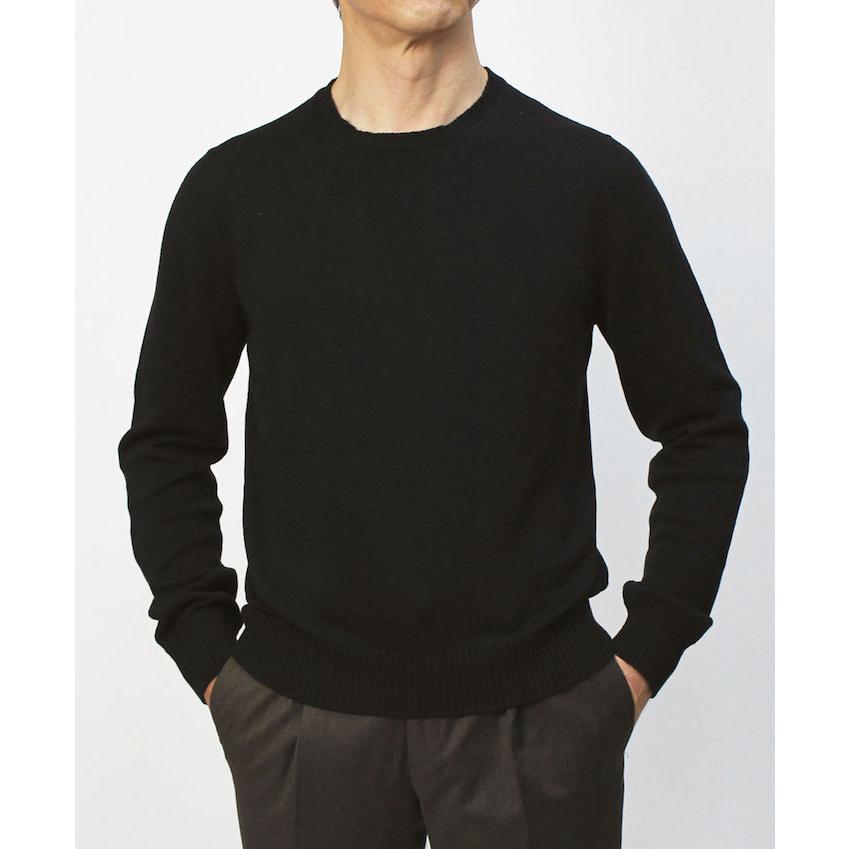 グランサッソ　クルーネックニット　長袖　コットン　ブラック　54 Gran Sasso（グランサッソ） クルーネック セーター PARICOLLO M/L 12G