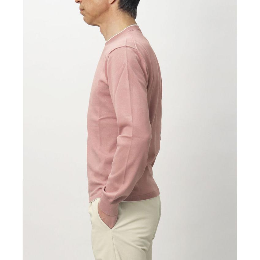 クルチアーニ / Cruciani / レイヤード風 クルーネック ニット / 27ゲージ / コットン / 返品・交換可能の画像