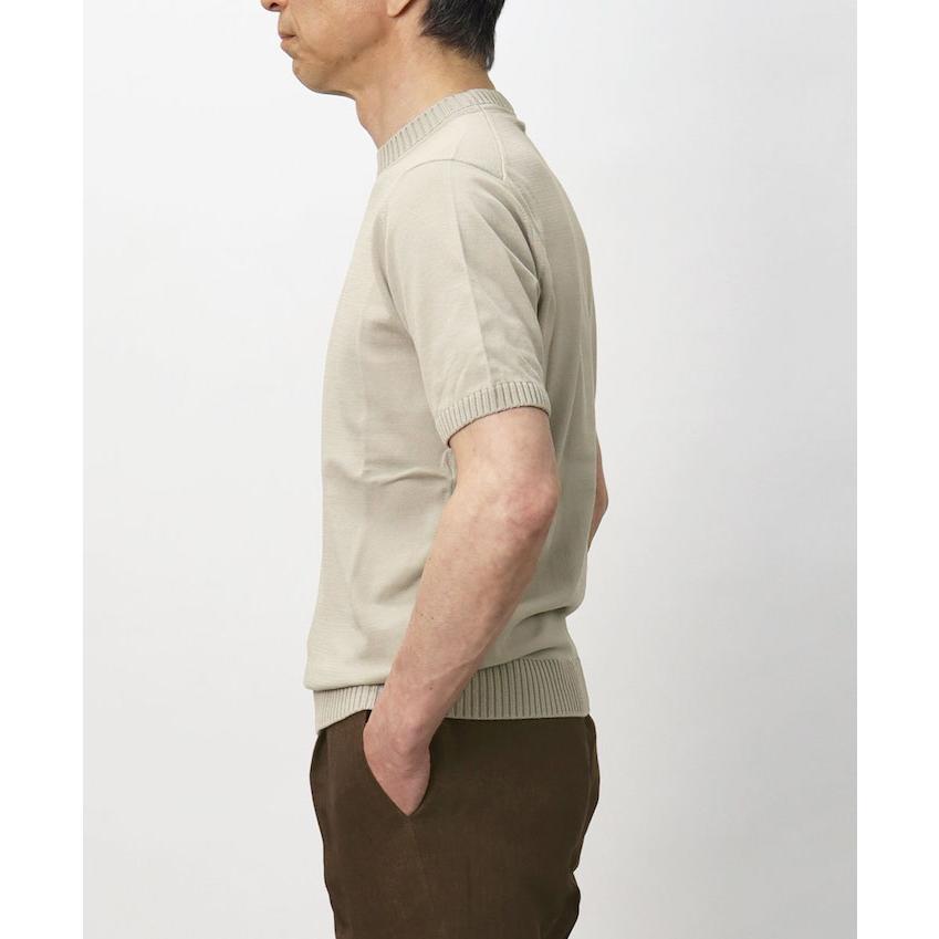 フィリッポ デ ローレンティス / FILIPPO DE LAURENTIIS / ニット 半袖 Tシャツ / クレープコットンニット / crepe cotton / クルーネック / 返品・交換可能の画像