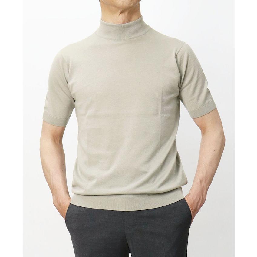 ジョンスメドレー / JOHN SMEDLEY / ARBER / モックネック ニット / 30G シーアイランド コットン 半袖 / MODERN FIT / 返品・交換可能の画像