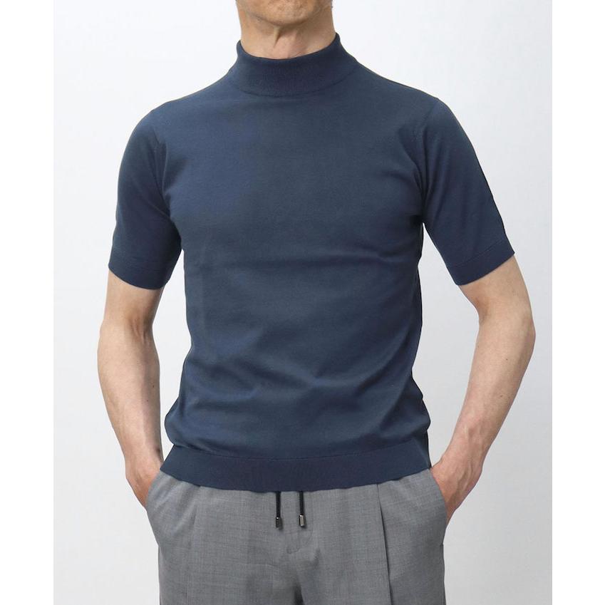 ジョンスメドレー / JOHN SMEDLEY / ARBER / モックネック ニット / 30G シーアイランド コットン 半袖 / MODERN FIT / 返品・交換可能の画像