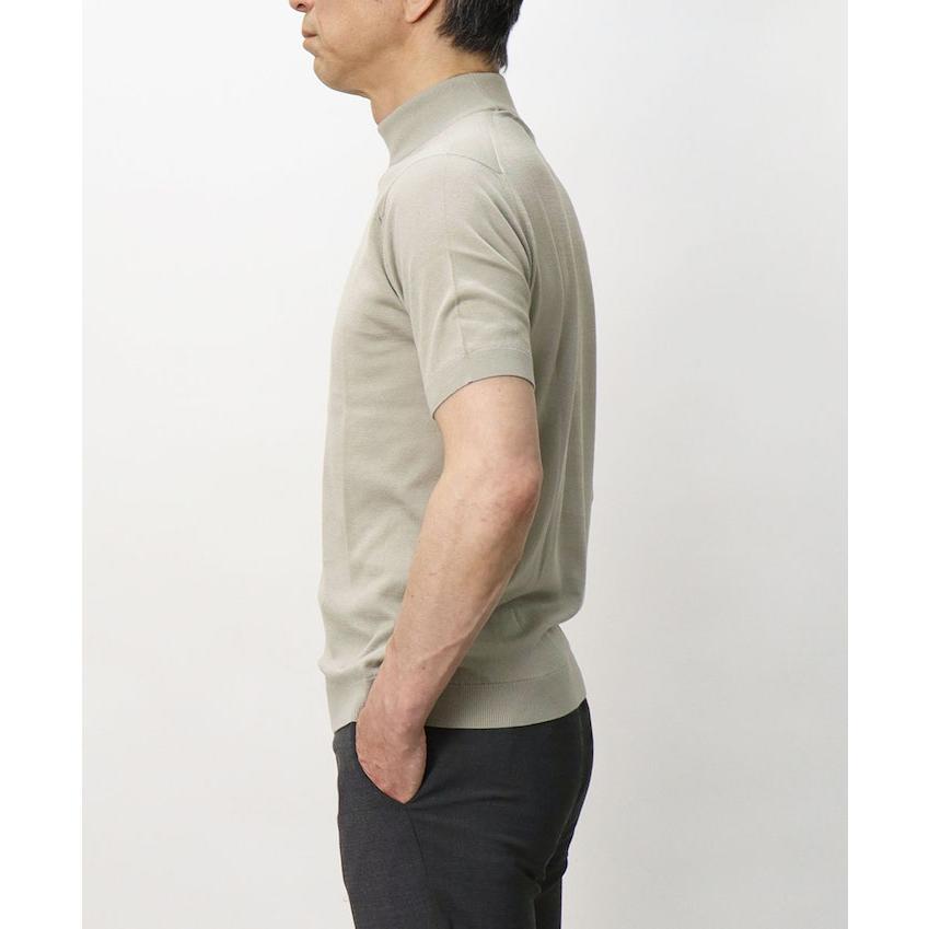 ジョンスメドレー / JOHN SMEDLEY / ARBER / モックネック ニット / 30G シーアイランド コットン 半袖 / MODERN FIT / 返品・交換可能の画像