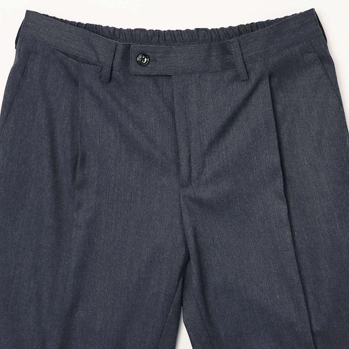ラルディーニ / LARDINI / EASY WEAR SUIT / 3B段返りワンプリーツ スーツ / ストレッチテクノフランネル / ウエストゴム / 返品・交換不可の画像