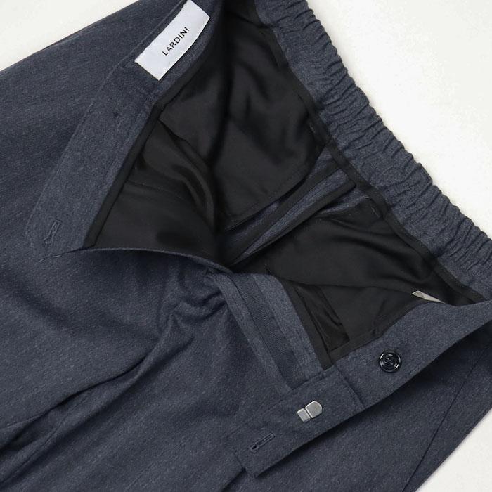 ラルディーニ / LARDINI / EASY WEAR SUIT / 3B段返りワンプリーツ スーツ / ストレッチテクノフランネル / ウエストゴム / 返品・交換不可の画像