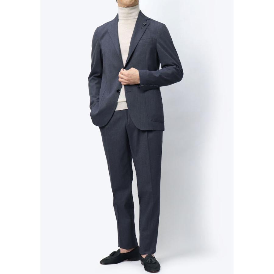 ラルディーニ / LARDINI / EASY WEAR SUIT / 3B段返りワンプリーツ スーツ / ストレッチテクノフランネル / ウエストゴム / 返品・交換不可の画像