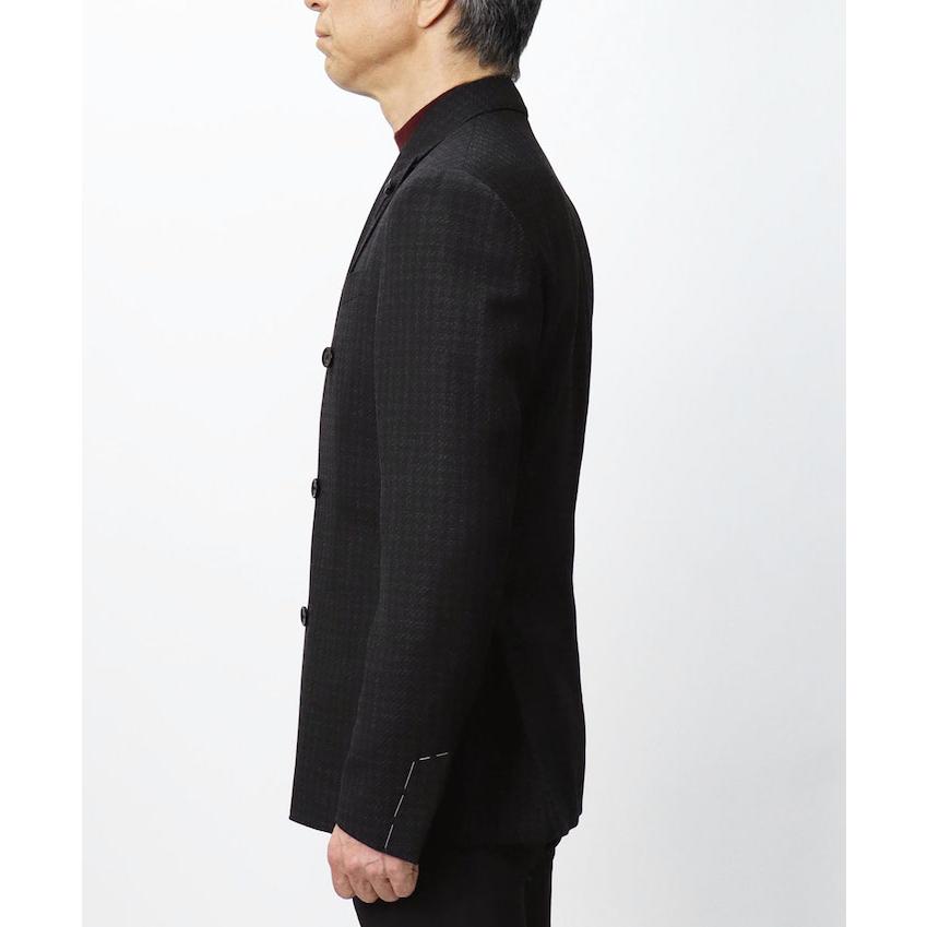ラルディーニ / LARDINI / ROMA / ダブルブレスト型 / シャツ ジャケット仕様 / ウールライトツィード / シャドゥ千鳥格子柄 / 6釦 2パッチ / 返品・交換不可の画像