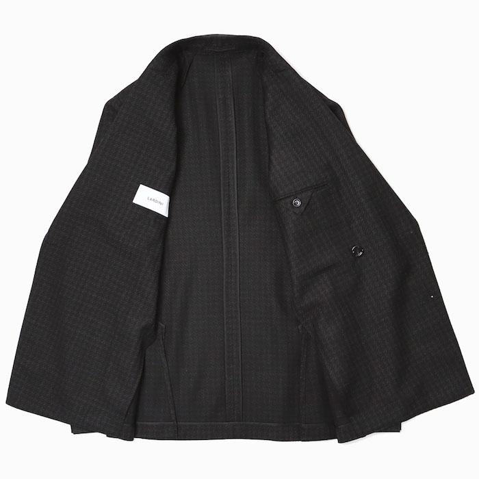 ラルディーニ / LARDINI / ROMA / ダブルブレスト型 / シャツ ジャケット仕様 / ウールライトツィード / シャドゥ千鳥格子柄 / 6釦 2パッチ / 返品・交換不可の画像