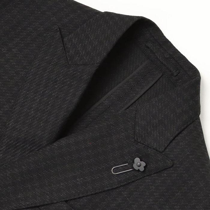 ラルディーニ / LARDINI / ROMA / ダブルブレスト型 / シャツ ジャケット仕様 / ウールライトツィード / シャドゥ千鳥格子柄 / 6釦 2パッチ / 返品・交換不可の画像
