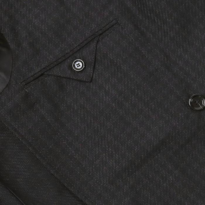 ラルディーニ / LARDINI / ROMA / ダブルブレスト型 / シャツ ジャケット仕様 / ウールライトツィード / シャドゥ千鳥格子柄 / 6釦 2パッチ / 返品・交換不可の画像