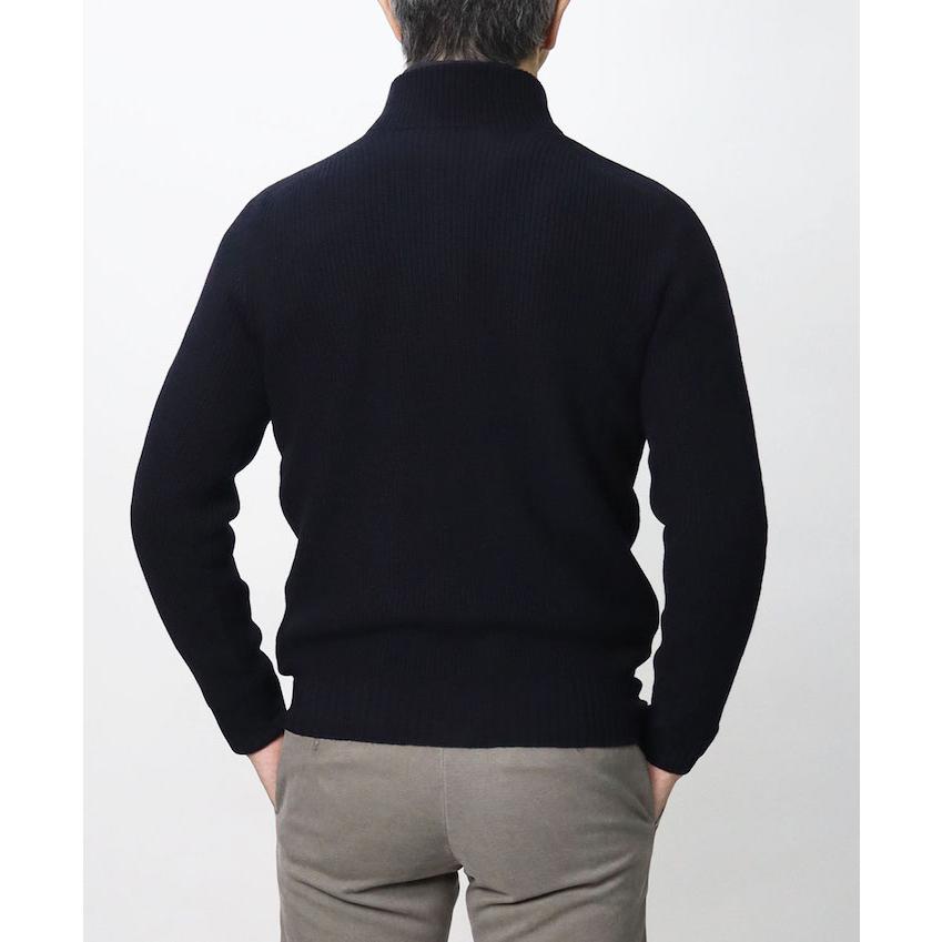 グランサッソ / GRANSASSO / レインウール / RAIN WOOL / WATERPROOF / ダブル ZIP スタンドカラー ニット ブルゾン / 返品・交換不可の画像
