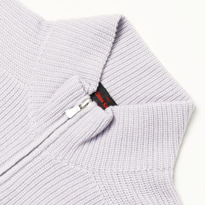 グランサッソ スタンドカラー ニット ブルゾン グランサッソ / GRANSASSO / ダブル ZIP スタンドカラー ニット