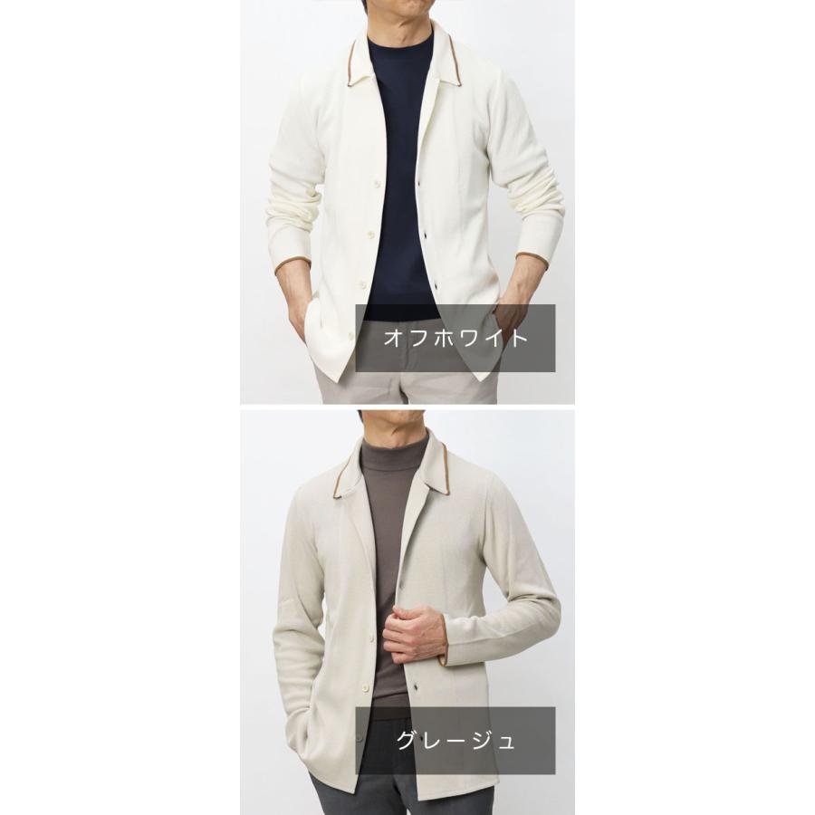 ラルディーニ / LARDINI / ニット ジャケット / シャツ襟 / コットン / 返品・交換不可の画像