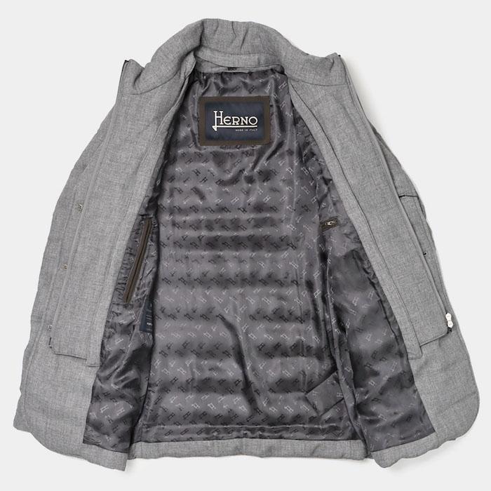 ヘルノ / HERNO / ウール ヴィスコース / NORFOLK / 撥水 / ダウン ジャケット / レイヤード風前立て付き / 返品・交換不可の画像