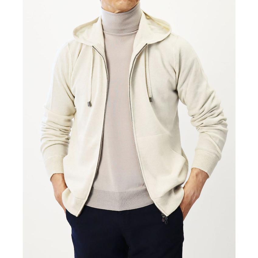 フィリッポ デ ローレンティス / FILIPPO DE LAURENTIIS /  ZIP UP ニットパーカー / ウール カシミヤ / 12ゲージ / 返品・交換不可の画像