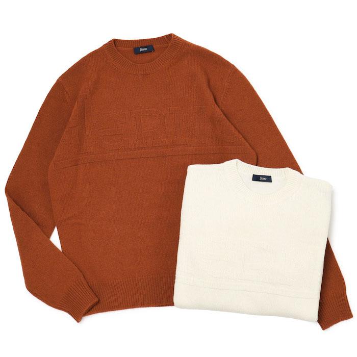 ヘルノ / HERNO / RESORT / ロゴ入りウールニット / クルーネック / ミドルゲージ / 返品・交換不可