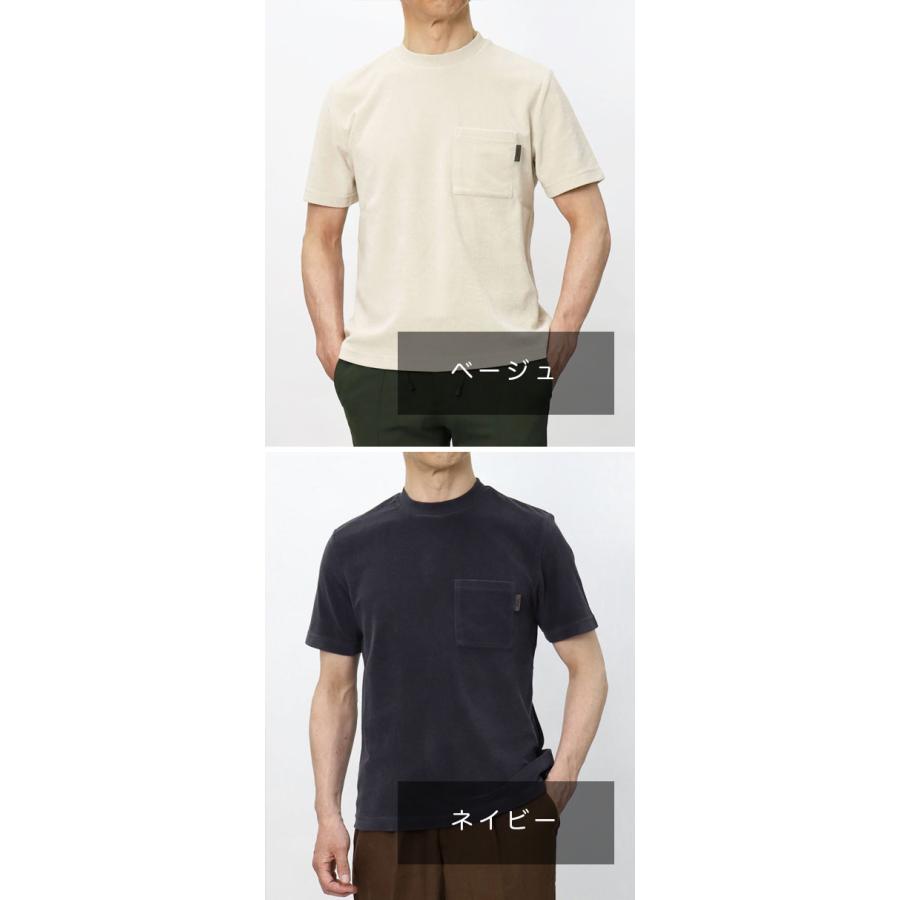 HERNO ヘルノ / クルーネック 胸ポケットTシャツ パイル生地