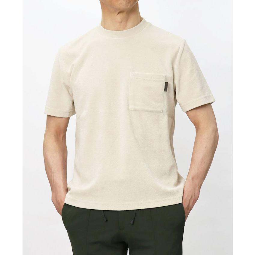 HERNO ヘルノ / クルーネック 胸ポケットTシャツ パイル生地