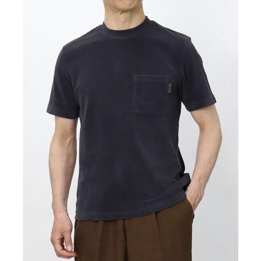 HERNO ヘルノ / クルーネック 胸ポケットTシャツ パイル生地