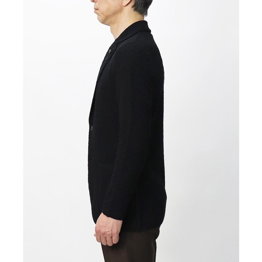 ラルディーニ ニットジャケット　50 ブラック LARDINI ラルディーニ / ニット ジャケット 細身型 コットン