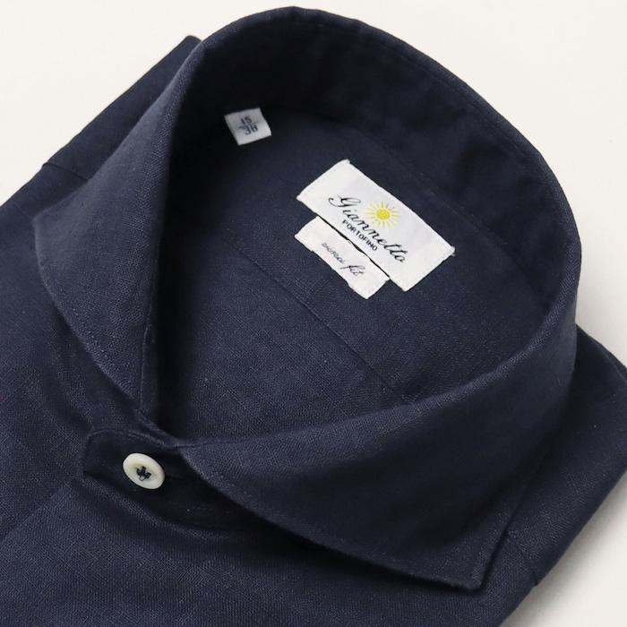 GIANNETTO ジャンネット / カッタウェイ シャツ リネン 100