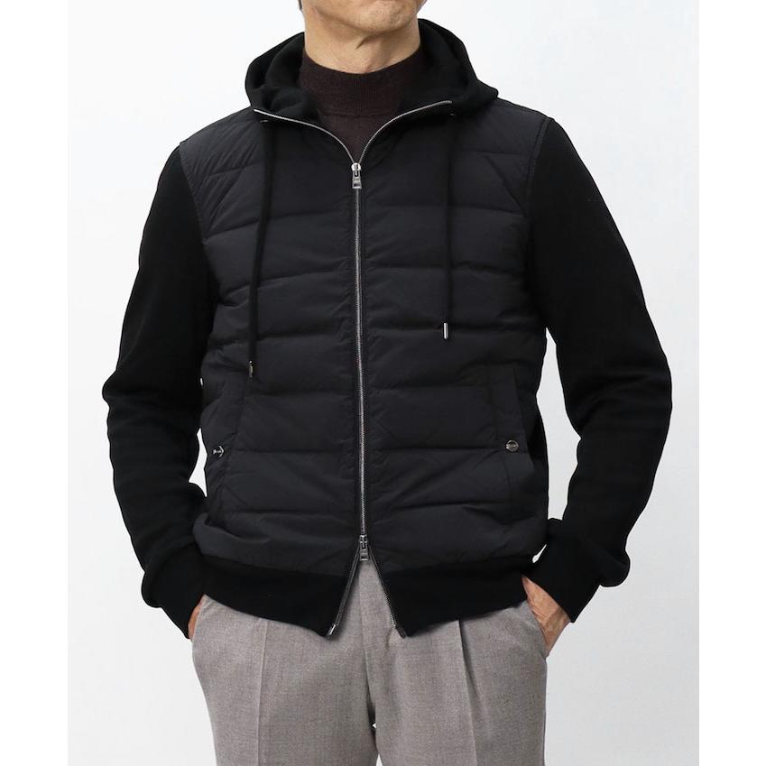 ヘルノ / HERNO / RESORT コレクション / ウールピケジャージー × 軽量ダウン 切り替え ブルゾン / 返品・交換不可の画像