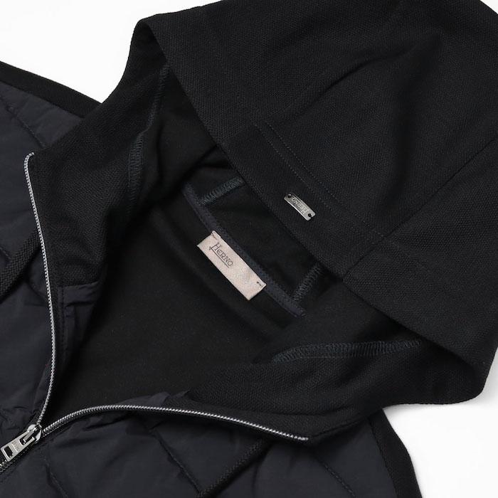 ヘルノ / HERNO / RESORT コレクション / ウールピケジャージー × 軽量ダウン 切り替え ブルゾン / 返品・交換不可の画像