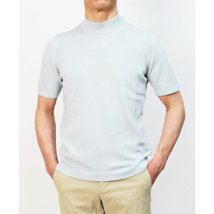 グランサッソ 12G モックネックニットTシャツ 半袖 新品 グランサッソ 12G モックネックニットTシャツ 半袖 新品 Gran