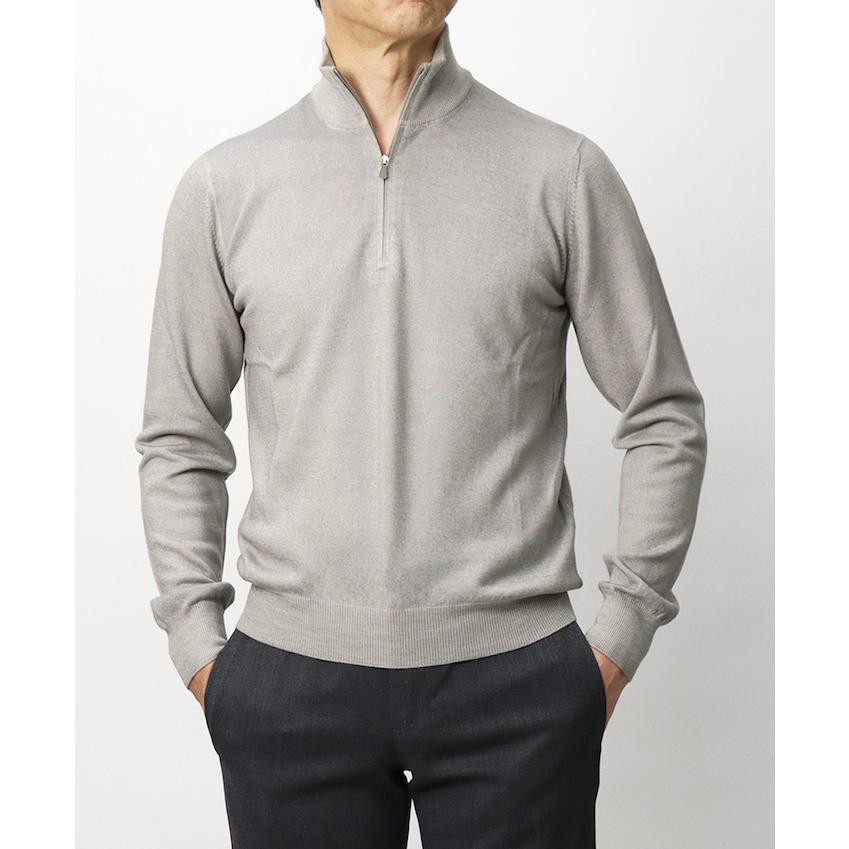 グランサッソ　ハーフジップ　ニット　ウール　グレー　46サイズ Gran Sasso（グランサッソ） グランサッソ / GRANSASSO / ハーフZIP