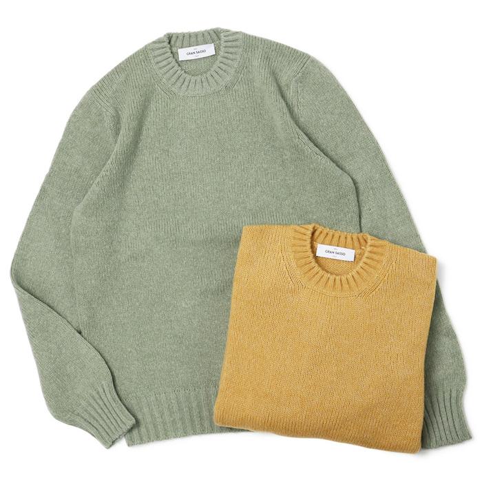 Gran Sasso グランサッソ / GRANSASSO クルーネック カラーニット 返品 