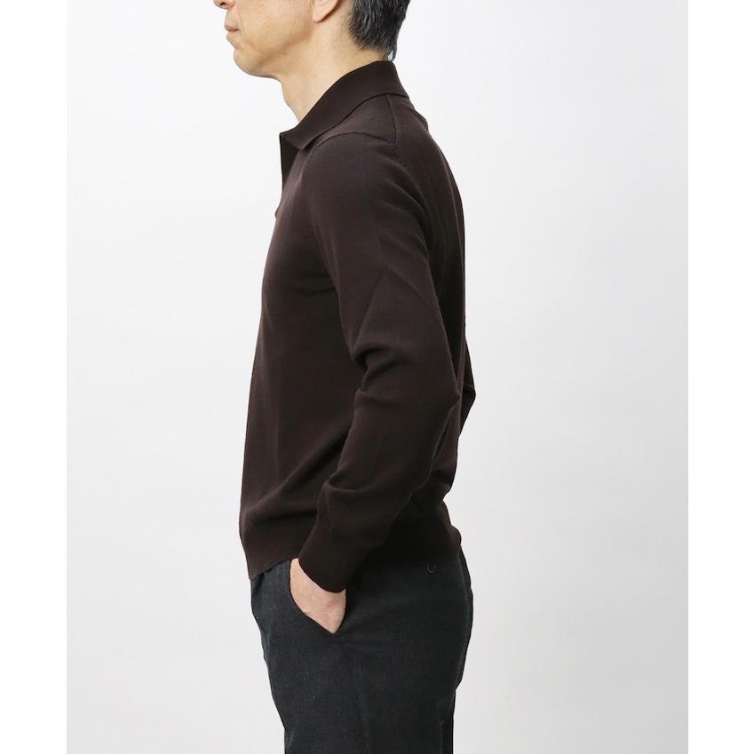 gran sasso グランサッソ 長袖 ニット ポロシャツ ブラウン 46 gran sasso グランサッソ 長袖 ニット ポロシャツ ブラウン 46 Gran