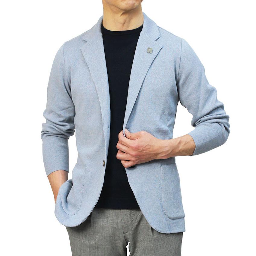 LARDINI ラルディーニ / ニット ジャケット 細身型 コットン LARDINI ラルディーニ / ニット ジャケット 細身型 コットン