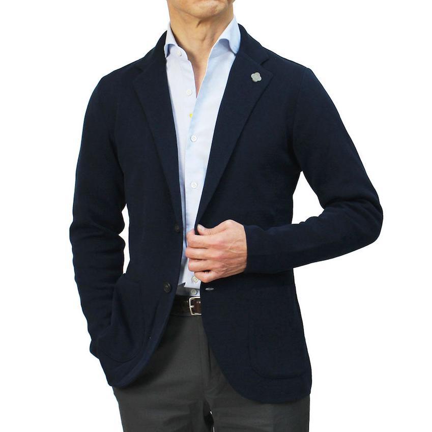 LARDINI ラルディーニ / ニット ジャケット 細身型 コットン LARDINI ラルディーニ / ニット ジャケット 細身型 コットン