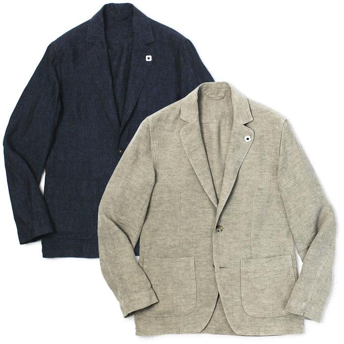 LARDINI ラルディーニ / シャツ ジャケット リネン100% 2釦 2パッチ JX 