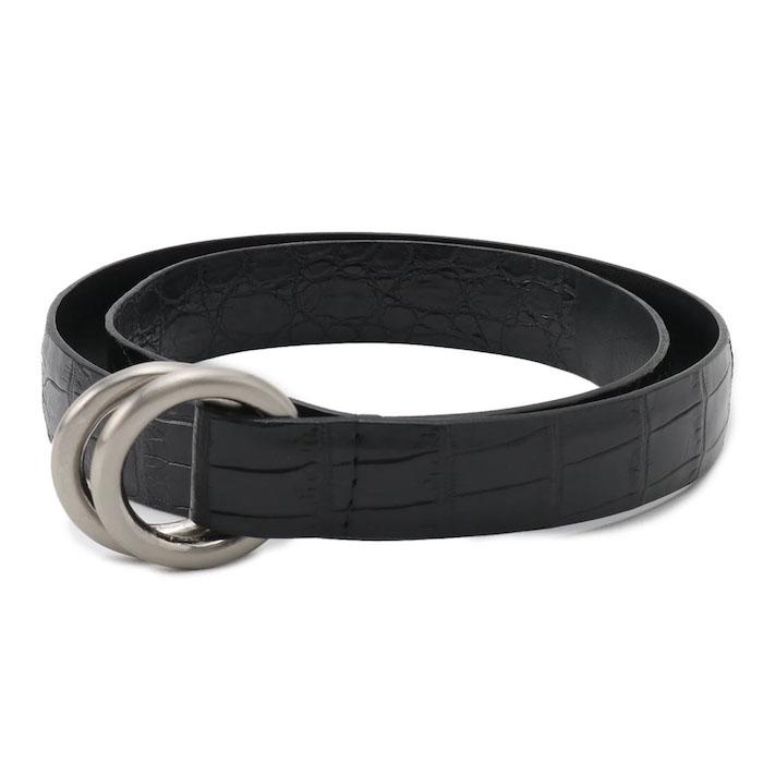 ザ ソール / THE SOLE クロコダイルレザー ダブルリングベルト TS