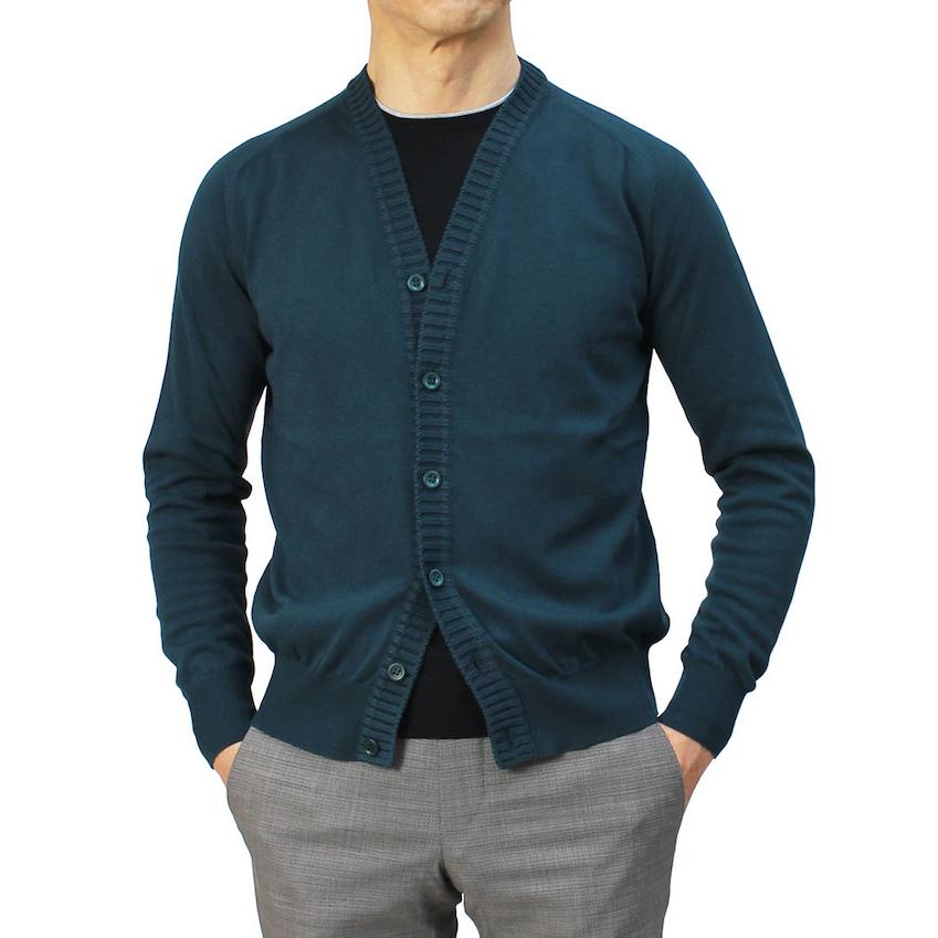 上品なスタイル クルチアーニ Cruciani Vネック カーディガン 製品染め