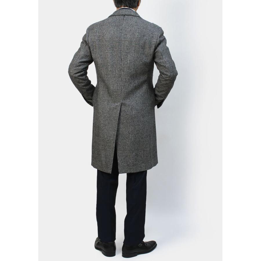 ラルディーニ　ダブルチェスターコート　ウールツィード　グレンチェック　サイズ52 ラルディーニダブルチェスターコートウールツィードグレン