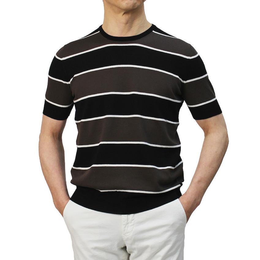 グランサッソ / GRANSASSO / クルーネック ニット Tシャツ / ボーダー