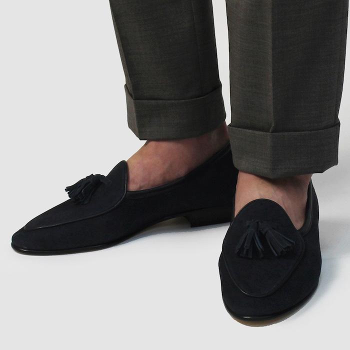 baudoin&lange ボードインアンドランジ　タッセルベルジャンシューズ BAUDOIN&LANGE ボードイン アンド ランジ スウェード タッセル