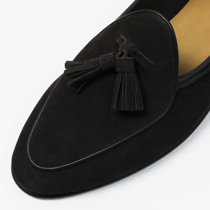 ボードイン アンド ランジ / BAUDOIN ＆ LANGE / ベルジャンシューズ / スエード / タッセルローファー / SAGAN CLASSIC TASSELS / 返品・交換可能の画像