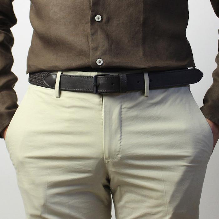 Anderson's アンダーソンズ / レザー × ゴム メッシュ ベルト Anderson's アンダーソンズ / レザー × ゴム メッシュ ベルト