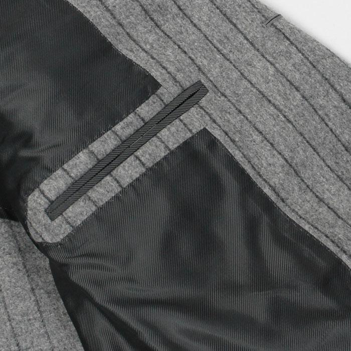 デ ペトリロ / De Petrillo / ワンプリーツ スーツ / ウール フランネル ストライプ柄 3B 段返り / LINEA NAPOLI / NAPOLI / 返品・交換不可の画像