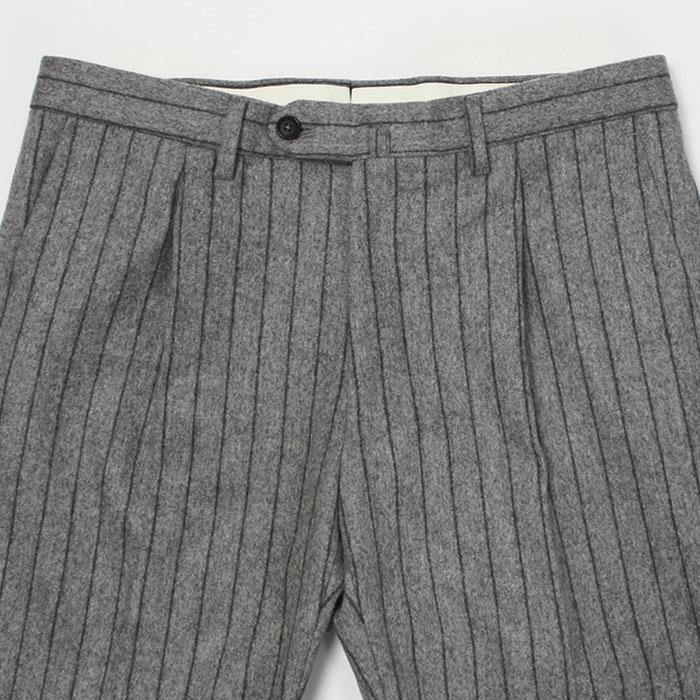 デ ペトリロ / De Petrillo / ワンプリーツ スーツ / ウール フランネル ストライプ柄 3B 段返り / LINEA NAPOLI / NAPOLI / 返品・交換不可の画像