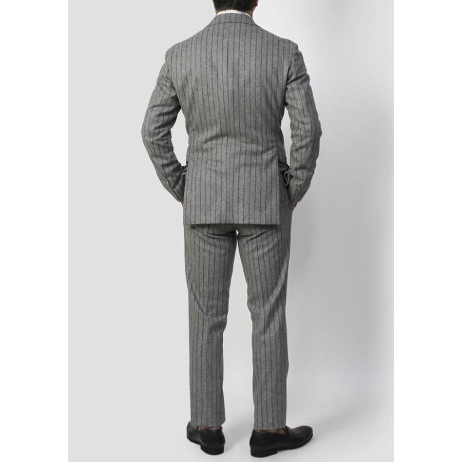 デ ペトリロ / De Petrillo / ワンプリーツ スーツ / ウール フランネル ストライプ柄 3B 段返り / LINEA NAPOLI / NAPOLI / 返品・交換不可の画像