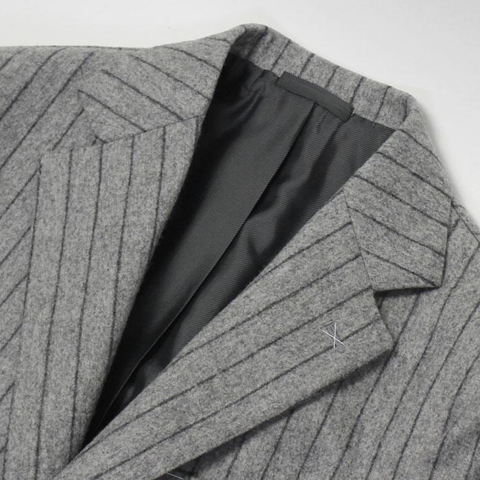 デ ペトリロ / De Petrillo / ワンプリーツ スーツ / ウール フランネル ストライプ柄 3B 段返り / LINEA NAPOLI / NAPOLI / 返品・交換不可の画像